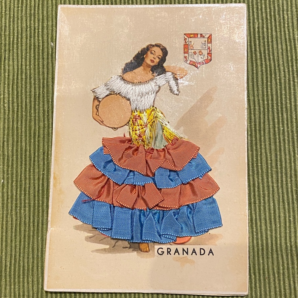 Vintage postcard Granada embellished 1940s?
